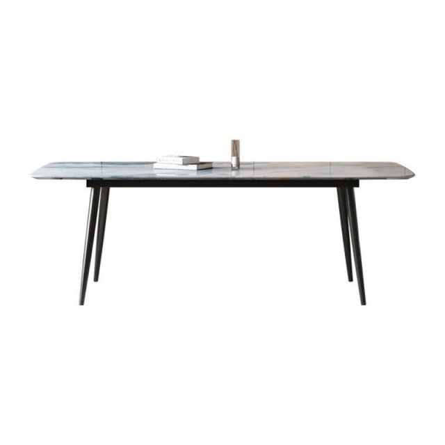 Marble Dining Table Set with Modern Plant Flower Design - Image 5