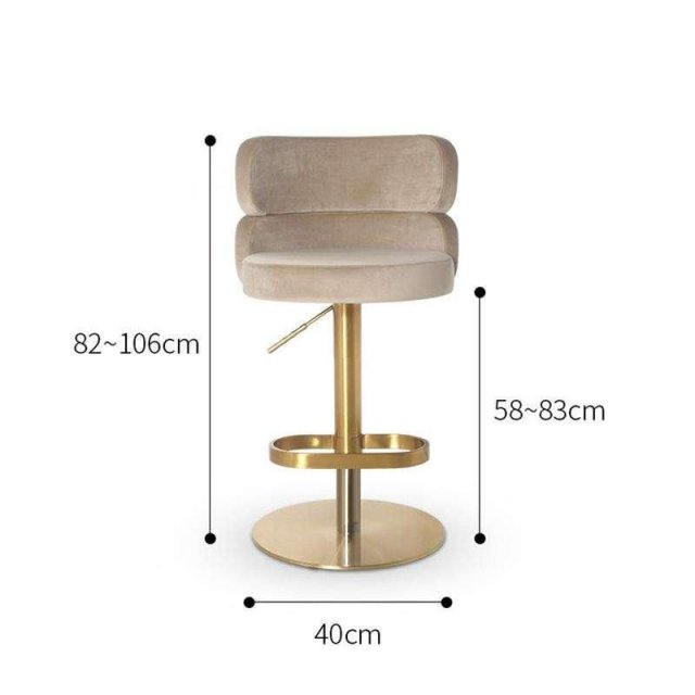 Luxurious Nordic-Inspired Swivel Bar Chair with Adjustable Height & Stainless Steel Frame - Image 6