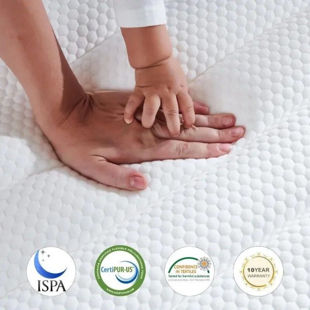 Queen Size Hybrid Mattress, 12 Inch Memory Foam & Pocket Coil - Image 6