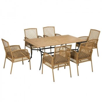Luxury 7-Piece Wicker Patio Dining Set