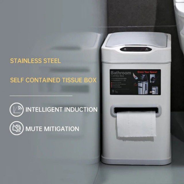 7L Stainless Steel Smart Sensor Trash Can with 3-in-1 Function - Image 3