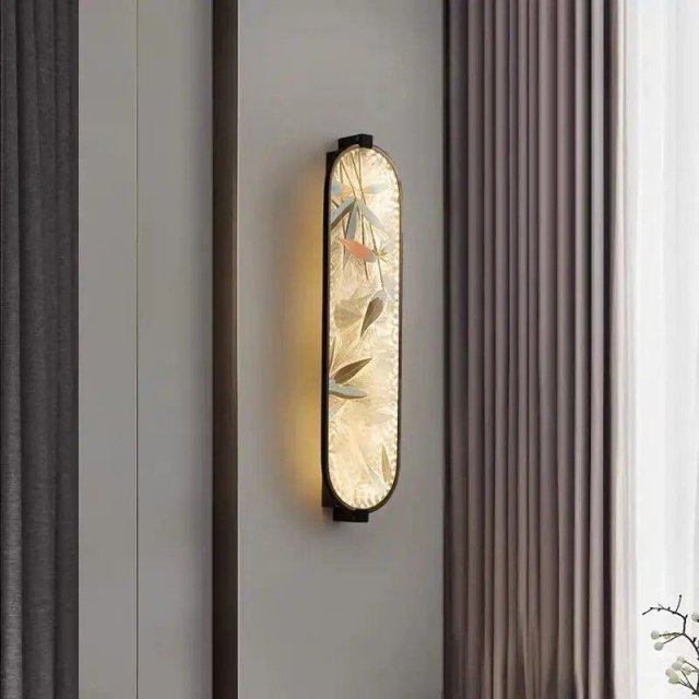 Chinese Style Art Glass Wall Lamp - Image 5