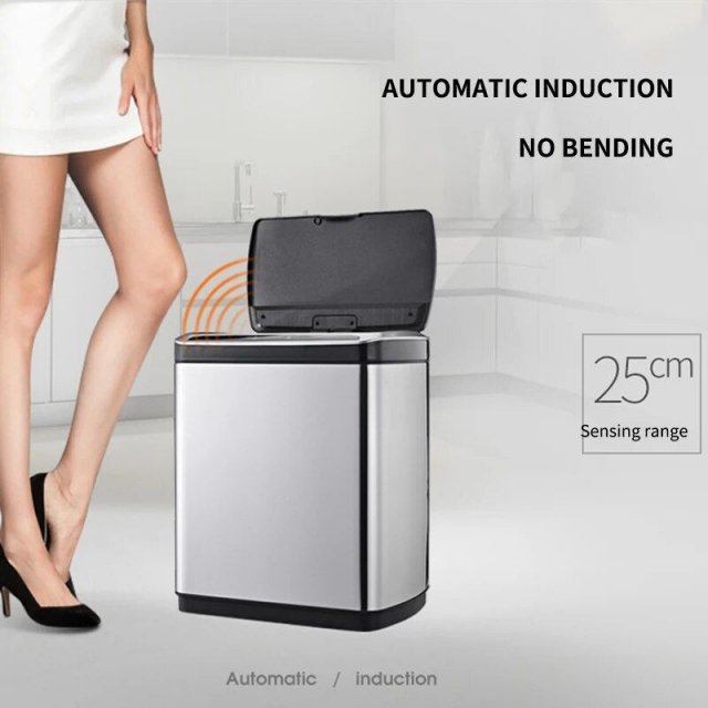 20L/30L Smart Sensor Stainless Steel Trash Can - Image 3