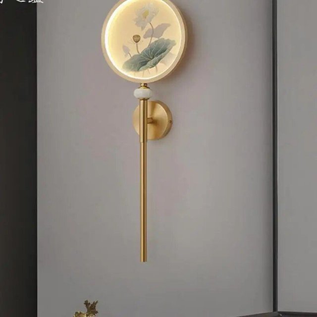 Elegant Multicolor Vintage Enamel & Copper Wall Lamp - Image 2