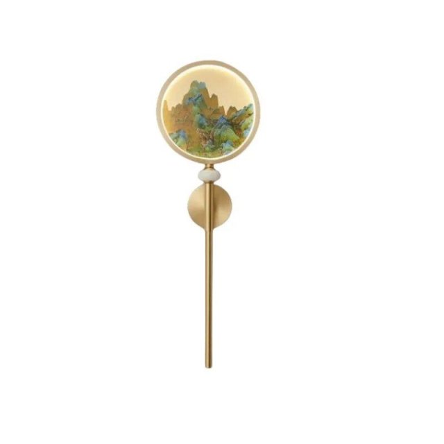 Elegant Multicolor Vintage Enamel & Copper Wall Lamp - Image 6