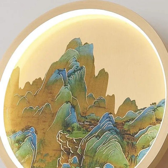 Elegant Multicolor Vintage Enamel & Copper Wall Lamp - Image 5