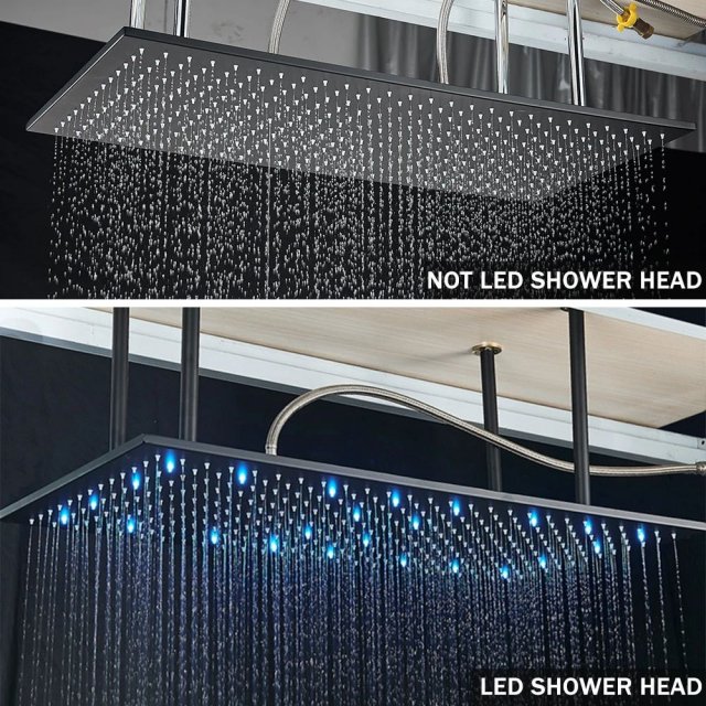 Luxury Ceiling Mounted Thermostatic Shower Faucet with Large Rainfall Shower Head - Image 4
