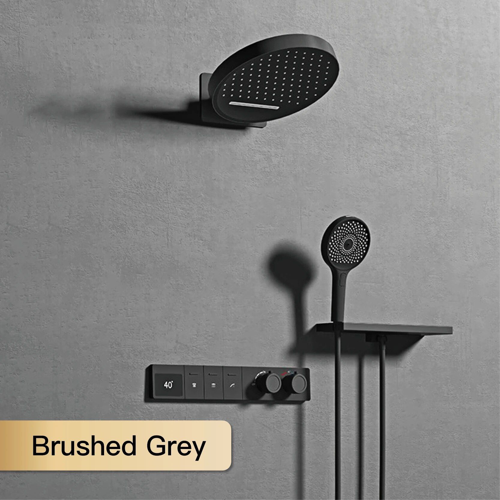 Brushed Grey (with a shelf)