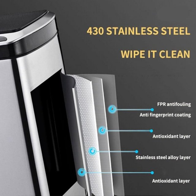 20L/30L Smart Sensor Stainless Steel Trash Can - Image 5