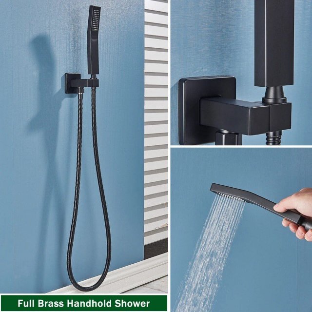 Luxury Ceiling Mounted Thermostatic Shower Faucet with Large Rainfall Shower Head - Image 3