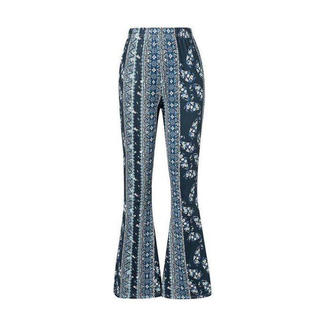 Floral Print High-Waist Flared Pants for Women