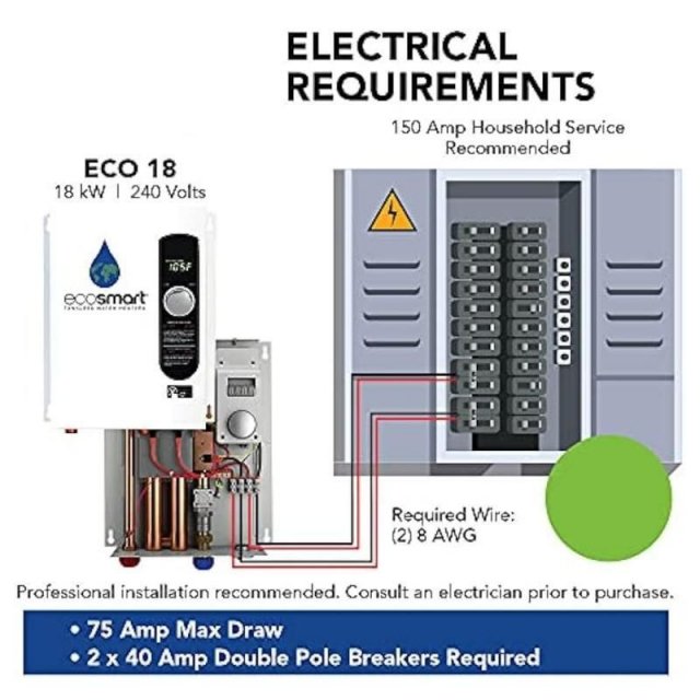 18KW 240V Electric Tankless Water Heater with Advanced Self-Modulating Technology - Image 4