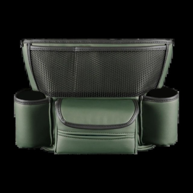 Luxury Leather Car Seat Organizer with Cup Holder & Tissue Pocket - Image 4