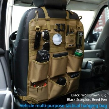 Multifunctional Camo Car Seat Back Organizer - Tactical Storage Bag with MOLLE System