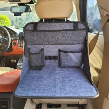 Car Seat Organizer with Foldable Tablet Holder & Multi-Compartment Storage