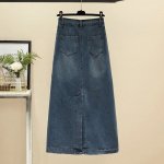 Chic High-Waist A-Line Denim Skirt | Vintage-Inspired Maxi Jeans Skirt with Pockets | S-5XL - Image 6