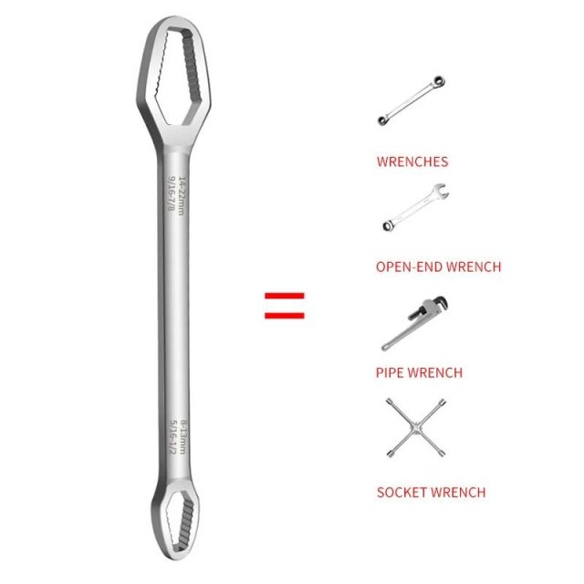 Adjustable Double-Head Ratchet Wrench – Universal 8-22mm Spanner for Bicycles and Cars