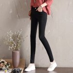 High Waist Stretch Skinny Jeans - Black & White Women's Denim - Image 6