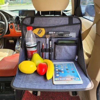 Car Seat Organizer with Foldable Tablet Holder & Multi-Compartment Storage