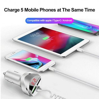 3.0 Quick Car Charger with 3-in-1 Universal USB Cable for Major Smartphone Models