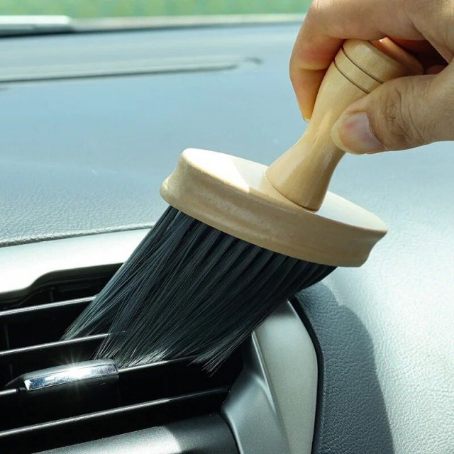 Compact Car Interior Soft Detail Brush for Dashboard & Air Outlets