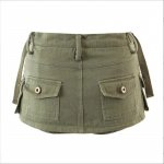 Chic Low Waist Cargo Denim Skirt Shorts with Belt - Image 3