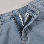 Women's Stretch-Waist Denim Midi Skirt with Pockets and Raw Hem - Image 7