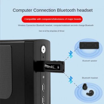 Bluetooth 5.0 Audio Receiver & Transmitter with Dual Output, FM & MP3 Playback