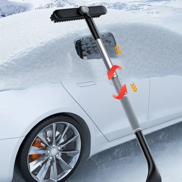 Telescopic 2-in-1 Snow Shovel & Squeegee for Car Glass Cleaning - Image 6