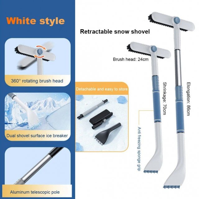 Telescopic 2-in-1 Snow Shovel & Squeegee for Car Glass Cleaning - Image 7