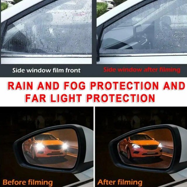 Anti-Fog Car Mirror & Window Protective Film (4Pcs Set) - Image 5