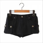 Chic Low Waist Cargo Denim Skirt Shorts with Belt - Image 4