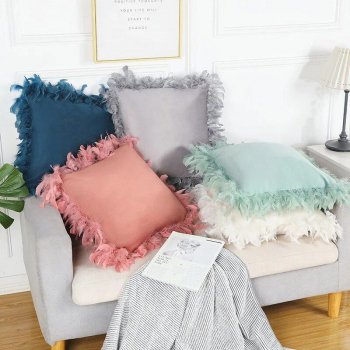 Luxurious Velvet Square Pillow Cover with Tassels