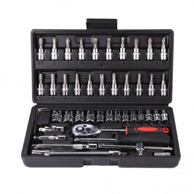 Professional 46-Piece Socket Wrench Set – Versatile Tool Kit for Car and Home Repair