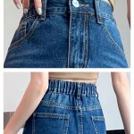 Spring-Summer Casual Tassel Maxi Denim Skirt - High Waist & Pockets - Image 6