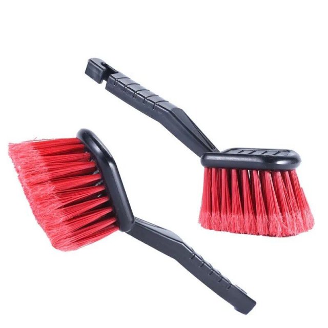 Compact Car & Motorcycle Detailing Brush with Red Bristles - Image 6