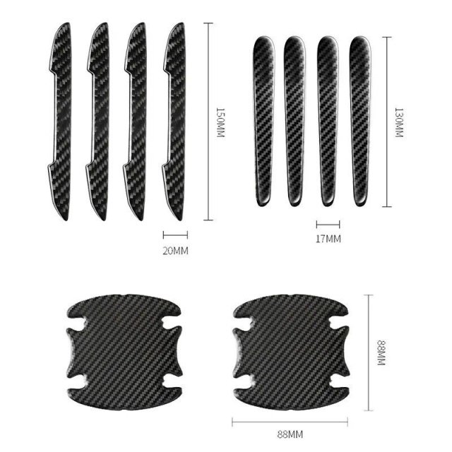 Carbon Fiber Car Door Handle Scratch Protector & Rearview Mirror Strip - Image 7