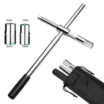 Alternative view of 25" Universal Telescoping Tire Lug Nut Wrench with Dual Sockets and Storage Bag