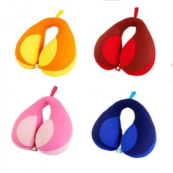 Children's U-Shaped Travel Neck Pillow with Contrast Color Splicing