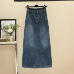 Chic High-Waist A-Line Denim Skirt | Vintage-Inspired Maxi Jeans Skirt with Pockets | S-5XL - Image 5