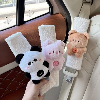 Plush Doll Rabbit Bear Car Seat Belt Shoulder Cover