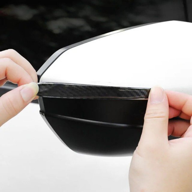 Carbon Fiber Car Door Handle Scratch Protector & Rearview Mirror Strip - Image 3