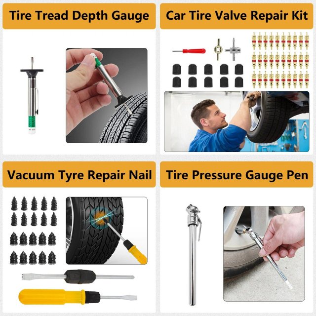 Complete Car Tire Repair & Emergency Tool Set - Image 7