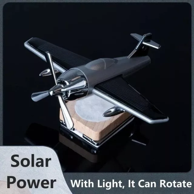 Solar-Powered Rotating Aircraft Car Air Freshener & Ornament - Image 3