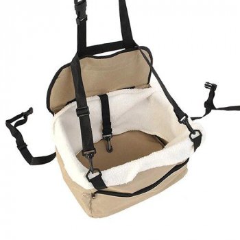 Luxury Portable Pet Booster Car Seat with Safety Leash and Storage Compartment