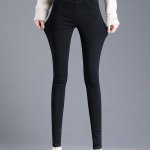 High-Waisted Skinny Pencil Jeans - Stretch Denim Leggings for Women - Image 4