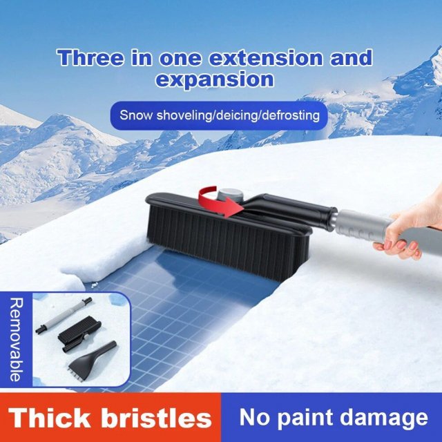 Telescopic 2-in-1 Snow Shovel & Squeegee for Car Glass Cleaning - Image 4