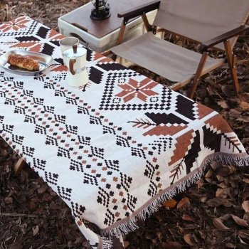 Bohemian Geometric Tassel Throw Blanket