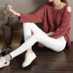 High Waist Stretch Skinny Jeans - Black & White Women's Denim - Image 3