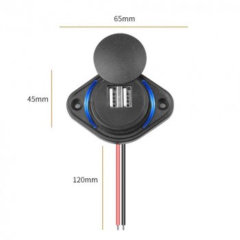Dual USB 5V 3.1A Waterproof Car Charger Adapter with Slide Lid